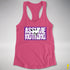Assume Nothing Lesbian Labrys Pride Flag Racerback Tank - Hot Pink